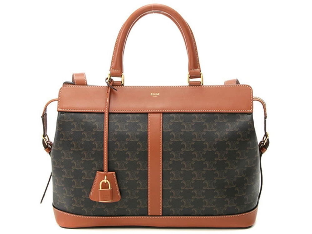 Celine Triomphe Cabas de Bag Leather Brown